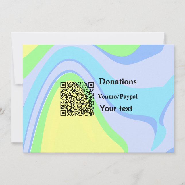 Tarjeta Festiva Simple y mínimo añadir donaciones de código de bar (Anverso)