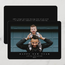 Tarjeta Festiva Simple y moderna foto única feliz año nuevo