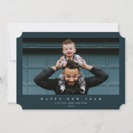 Tarjeta Festiva Simple y moderna foto única feliz año nuevo