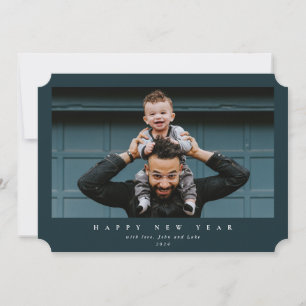 Tarjeta Festiva Simple y moderna foto única feliz año nuevo