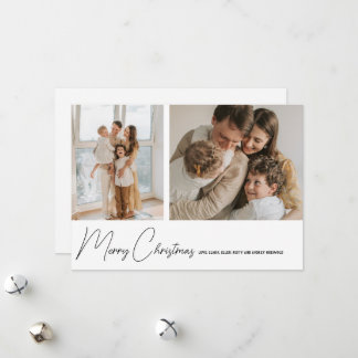 Tarjeta Festiva Simplemente moderno Merry Christmas Script 2 Photo