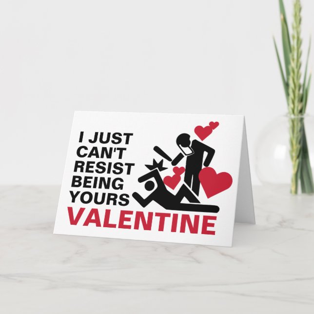 Tarjeta Festiva Simplemente no puedo resistir (Anverso)