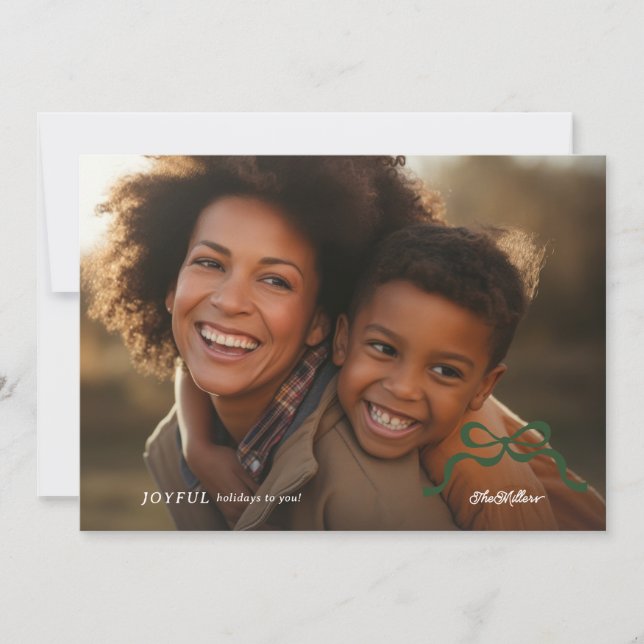 Tarjeta Festiva simples alegres navidades de fotografía minimalist (Anverso)