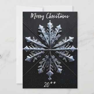 Tarjeta Festiva Simply Enspired Merry Christmas White Snowflake