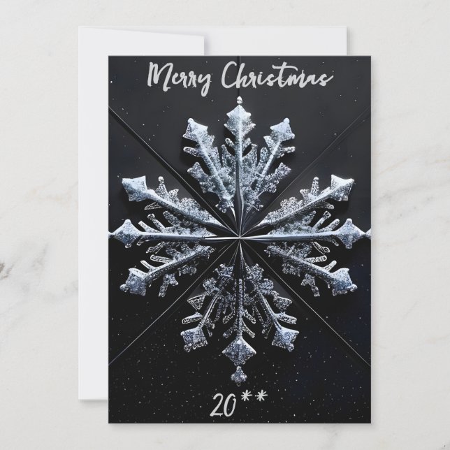 Tarjeta Festiva Simply Enspired Merry Christmas White Snowflake (Anverso)