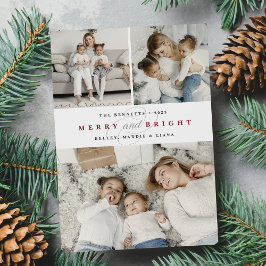 Tarjeta Festiva Simply Merry Cranberry | 3 Vacaciones fotográficas