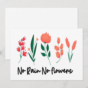 Tarjeta Festiva Sin Lluvia No Hay Flores Flor Silvestre Floral Pla