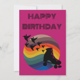 Tarjeta Festiva Sin patinaje retro