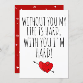 Tarjeta Festiva Sin ti, mi vida es difícil contigo.
