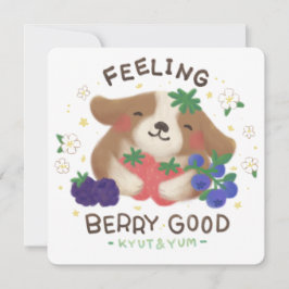 Tarjeta Festiva Sintiéndose Fresa: Perrito con Fresas