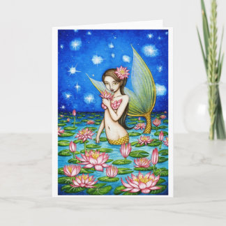 Tarjeta Festiva Sirena del lirio de la luz de las estrellas