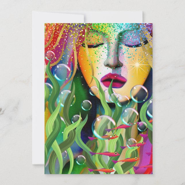 Tarjeta Festiva Sirena mágica (Anverso)