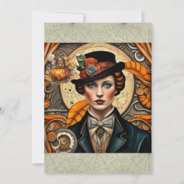Tarjeta Festiva Sirena Steampunk de Halloween