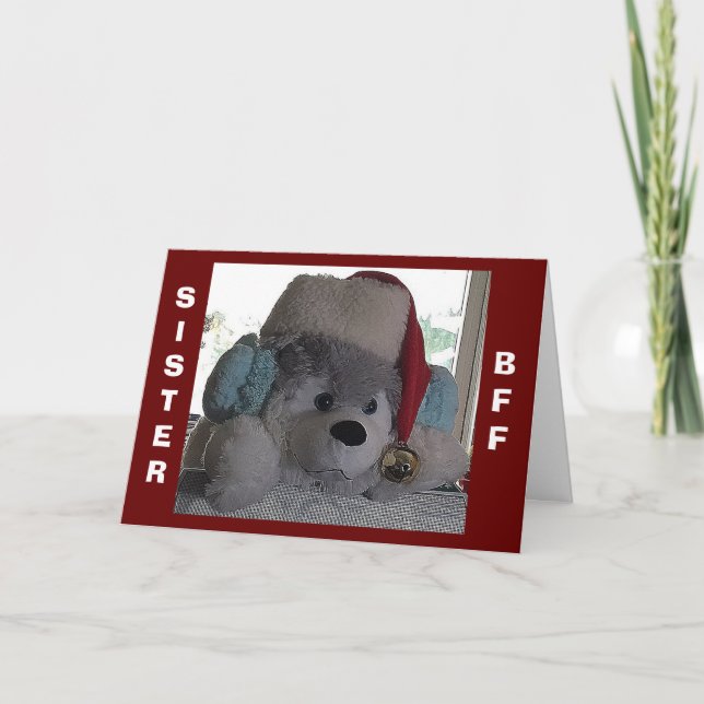 TARJETA FESTIVA SISTE-ESTE FELIZ PUP DICE QUE NAVIDADES ESPECIALES (Anverso)