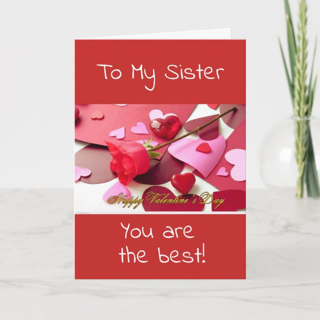 TARJETA FESTIVA **SISTER** DESEA QUE ELIJA Y AME LA VALENTINA (Anverso)