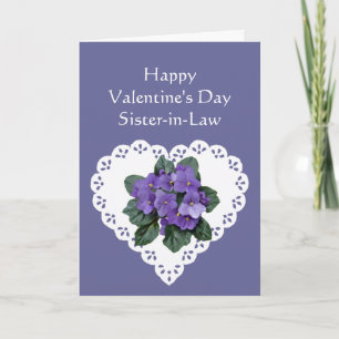 Tarjeta Festiva Sister-in-Law African Violet Flower Valentine Poem