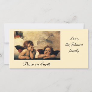 Tarjeta Festiva Sistine Madonna Angels por Raphael Sanzio