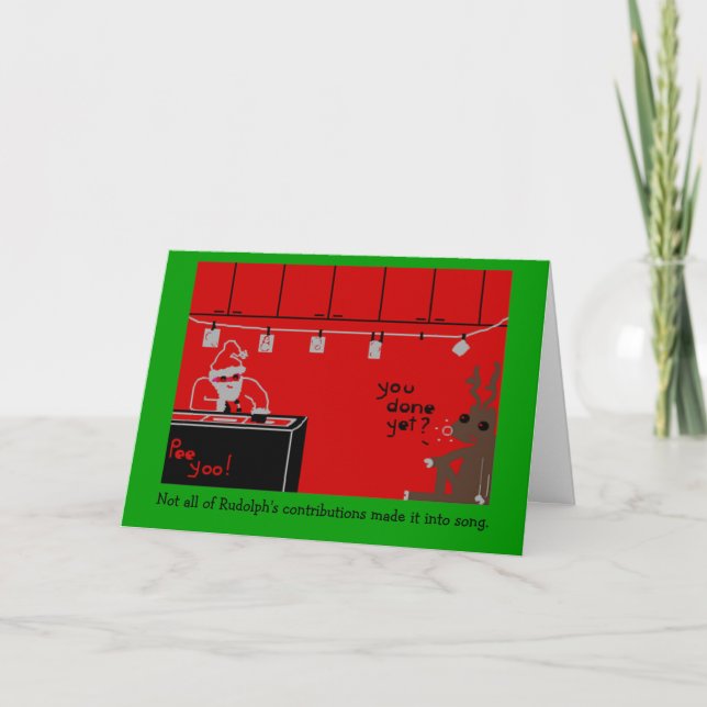 Tarjeta Festiva Sitio oscuro de Rudolph (Anverso)