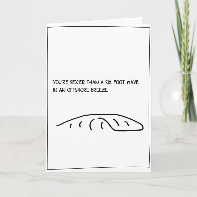Tarjeta Festiva 'Six Foot' - Surfing Valentine Card (Anverso)