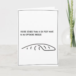 Tarjeta Festiva 'Six Foot' - Surfing Valentine Card