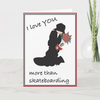 Tarjeta Festiva Skateboarding Valentine