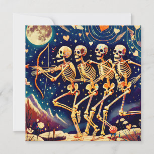 Tarjeta Festiva Skeleton Couple El día de San Valentín Cushion