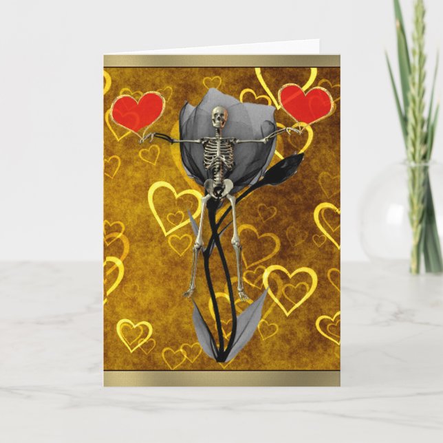 Tarjeta Festiva Skeleton Love Valentine (Anverso)