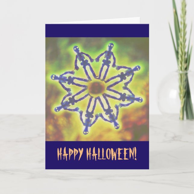 Tarjeta Festiva Skeleton Vortex De Doom Halloween (Anverso)