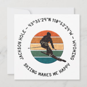 Tarjeta Festiva Ski Jackson Hole, Wyoming - Esquiador masculino, t