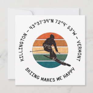 Tarjeta Festiva Ski Killington, Vermont - Esquiador masculino, tex