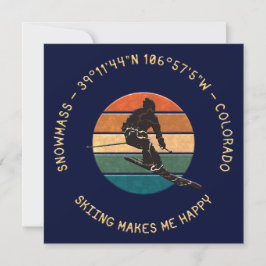 Tarjeta Festiva Ski SnowMass, Colorado - Esquiador masculino, text