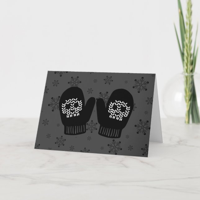 Tarjeta Festiva Skull Mittens (Anverso)