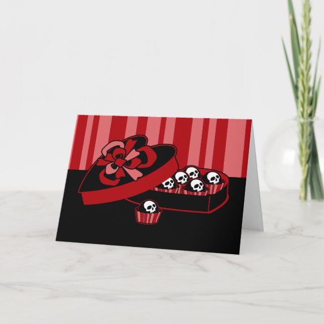 Tarjeta Festiva Skull Valentine Candy (Anverso)