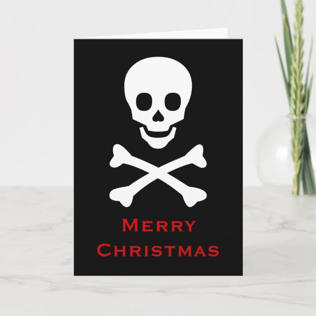 Tarjeta Festiva Skull y Crossbone (Anverso)