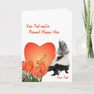 Tarjeta Festiva Skunks fáciles de Personalizar Valentine