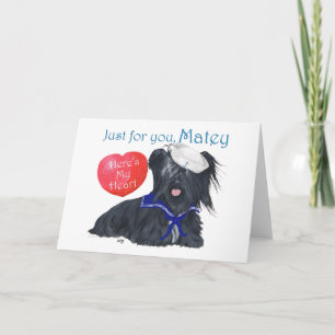 Tarjeta Festiva Skye Terrier Sailor Valentine