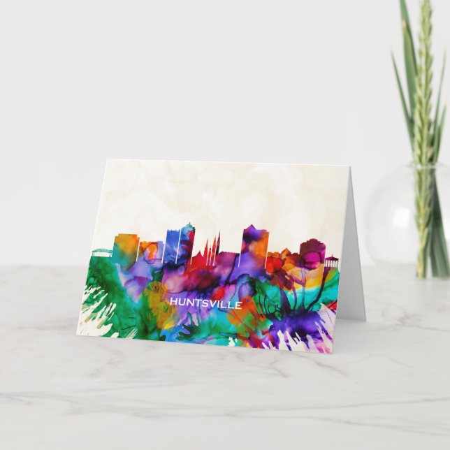 Tarjeta Festiva Skyline de Huntsville (Anverso)