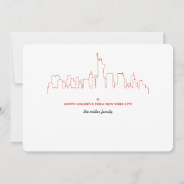 Tarjeta Festiva Skyline de vacaciones en Nueva York