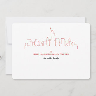 Tarjeta Festiva Skyline de vacaciones en Nueva York