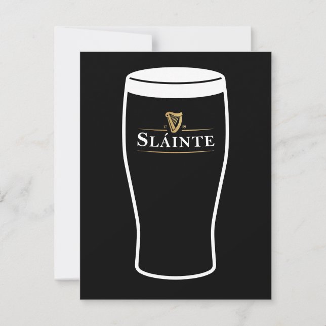 Tarjeta Festiva Slainte St Patricks Day Beer Card (Anverso)