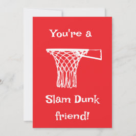 Tarjeta Festiva Slam Dunk Basketball Niños Classroom Valentine