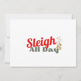 Tarjeta Festiva Sleigh All Day Fun Holiday Card