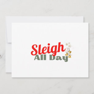 Tarjeta Festiva Sleigh All Day Fun Holiday Card