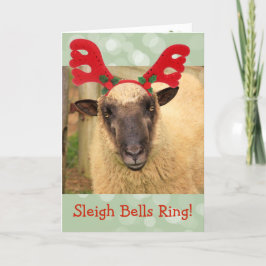 Tarjeta Festiva Sleigh Bells Sheep