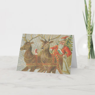 Tarjeta Festiva Sleigh de Santa Vieja