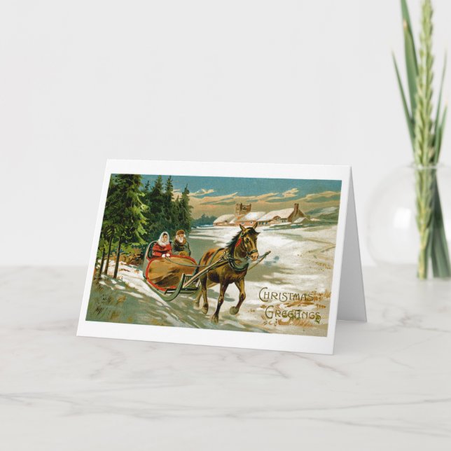 Tarjeta Festiva Sleigh Ride (Anverso)