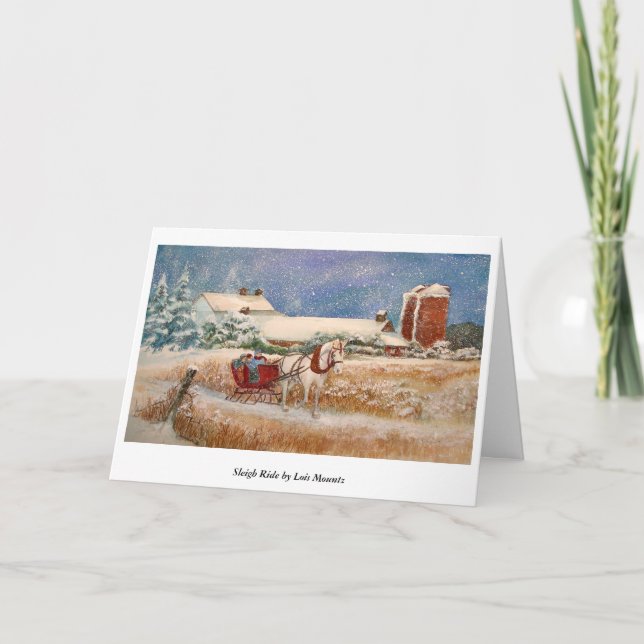 Tarjeta Festiva Sleigh Ride (Anverso)