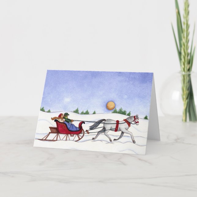 Tarjeta Festiva Sleigh Ride (Anverso)