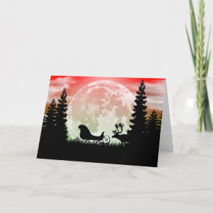 Tarjeta Festiva Sleigh Silhouette