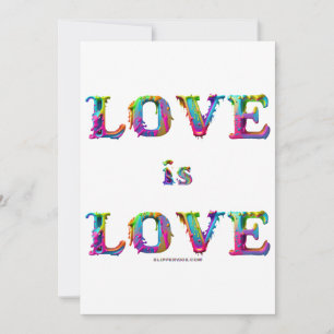 Tarjeta Festiva SlipperyJoe el amor es amor goteando derretido din